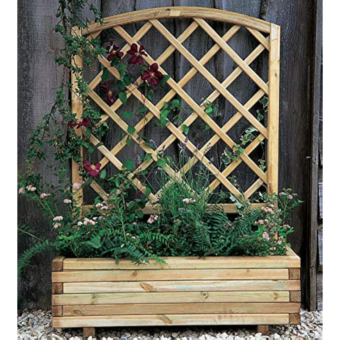 Forest Garden Toulouse Wooden Planter with Trellis - Pressure Treated