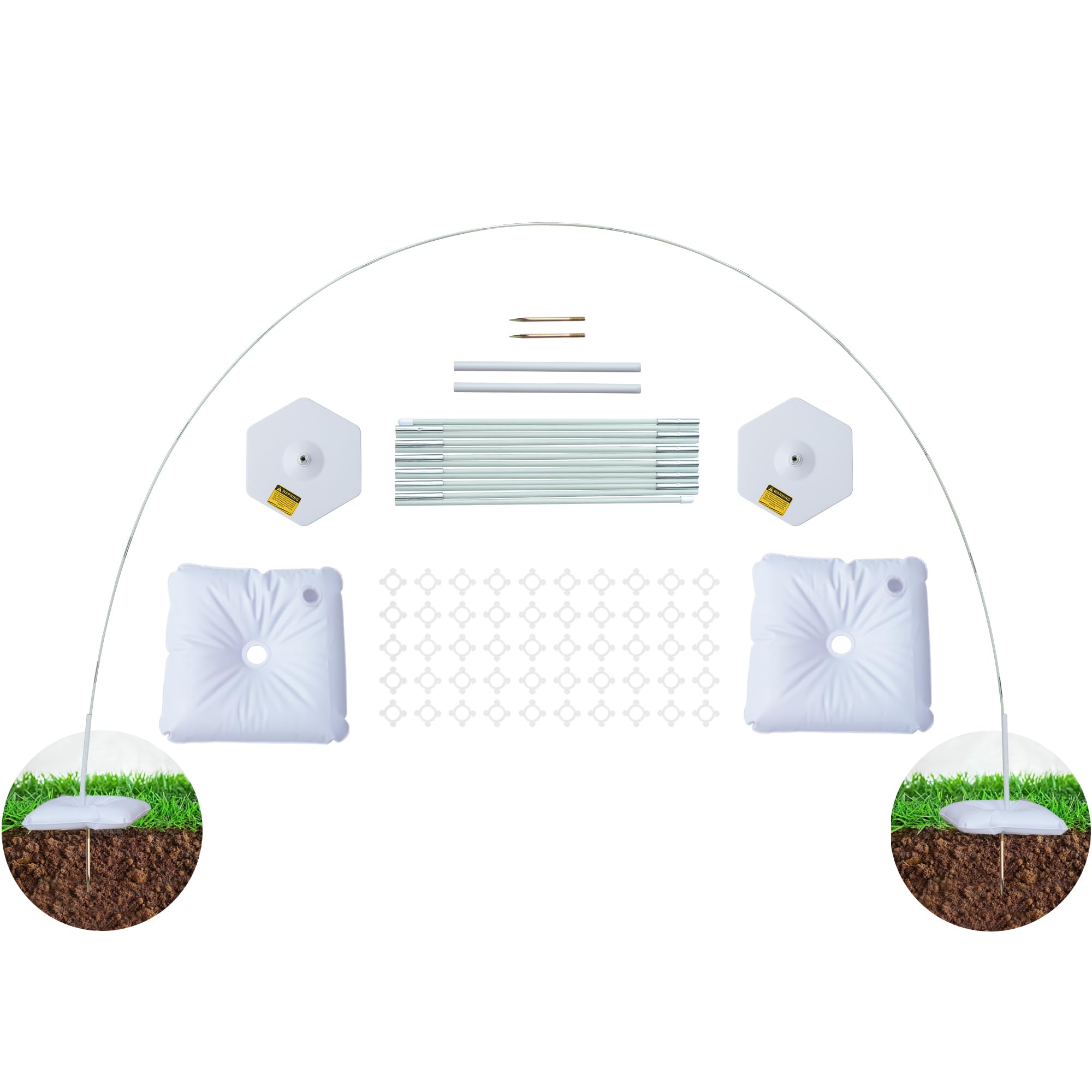 YALLOVE Adjustable Balloon Arch Stand Kit | Reusable Backdrop Frame with Base
