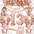 VICTERR 13th Birthday Decorations for Girls – Rose Gold Party Balloon Kit