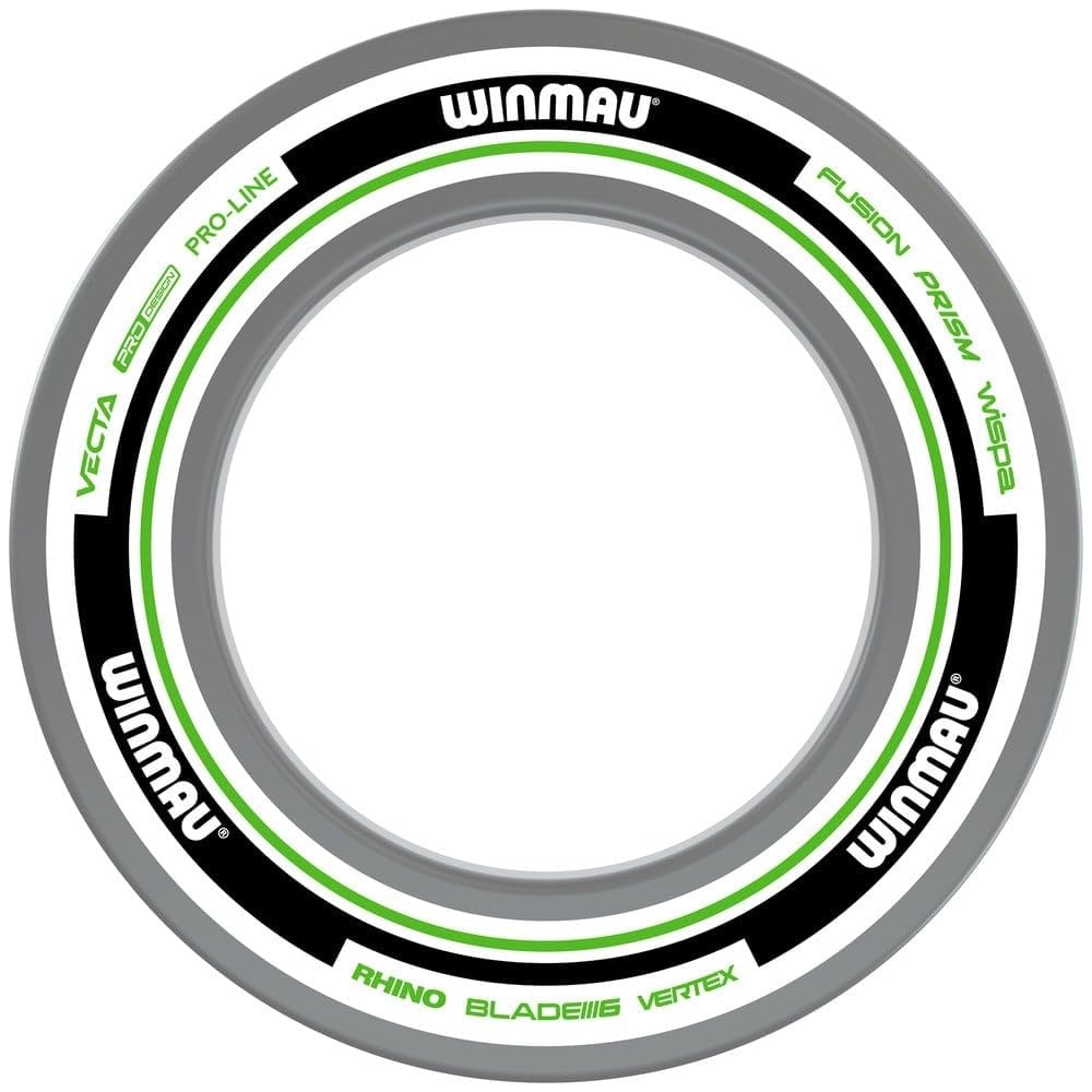 Winmau Dartboard Surround - High-Density Foam Wall Protector - White/Green