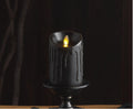 Luminara Flameless LED Candle - Black Wax Drip Pillar with Timer
