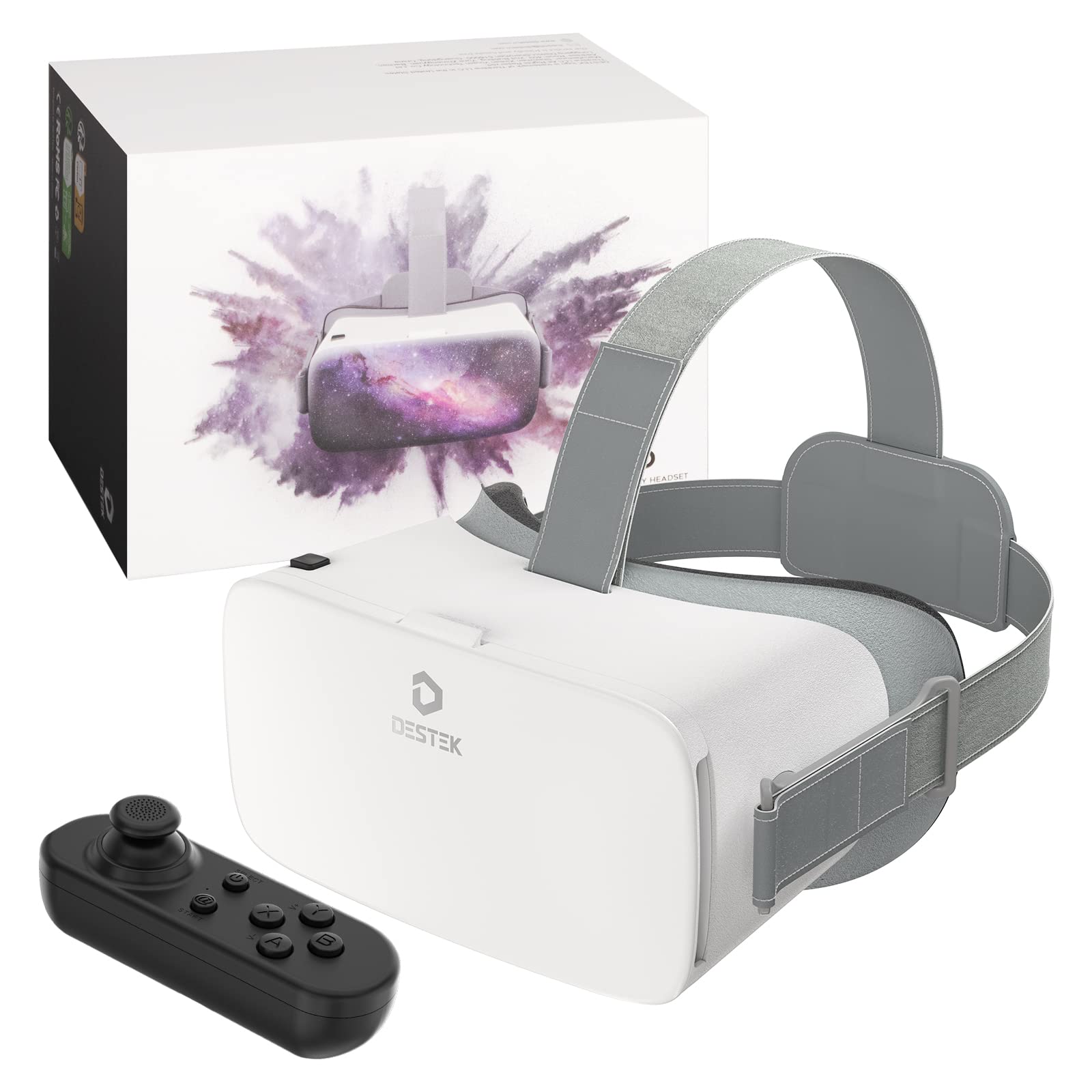 DESTEK V5 VR Headset - 110° FOV Anti-Blue Lenses with Controller