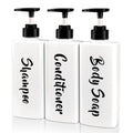 ILIKEPOW 3pcs Shampoo and Conditioner Dispenser | 500ml Refillable Bottles