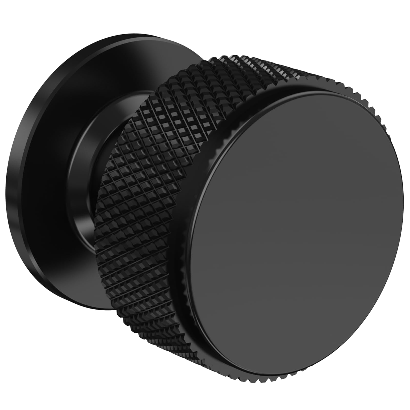 FURNIWARE Knurled Cabinet Knobs | Matt Black Cupboard Handles - 10 Pack