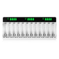 HiQuick 12-Slot LCD Battery Charger for AA & AAA Batteries | Type C