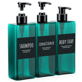 Segbeauty 3-Pack 16.9oz Refillable Shampoo Bottles | Blue PET Plastic