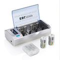 Jolof Store Universal LCD Battery Charger with 4 Pack 5000mAh C Batteries