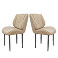 Faux Leather Dining Chairs | Set of 2 High Back Armless