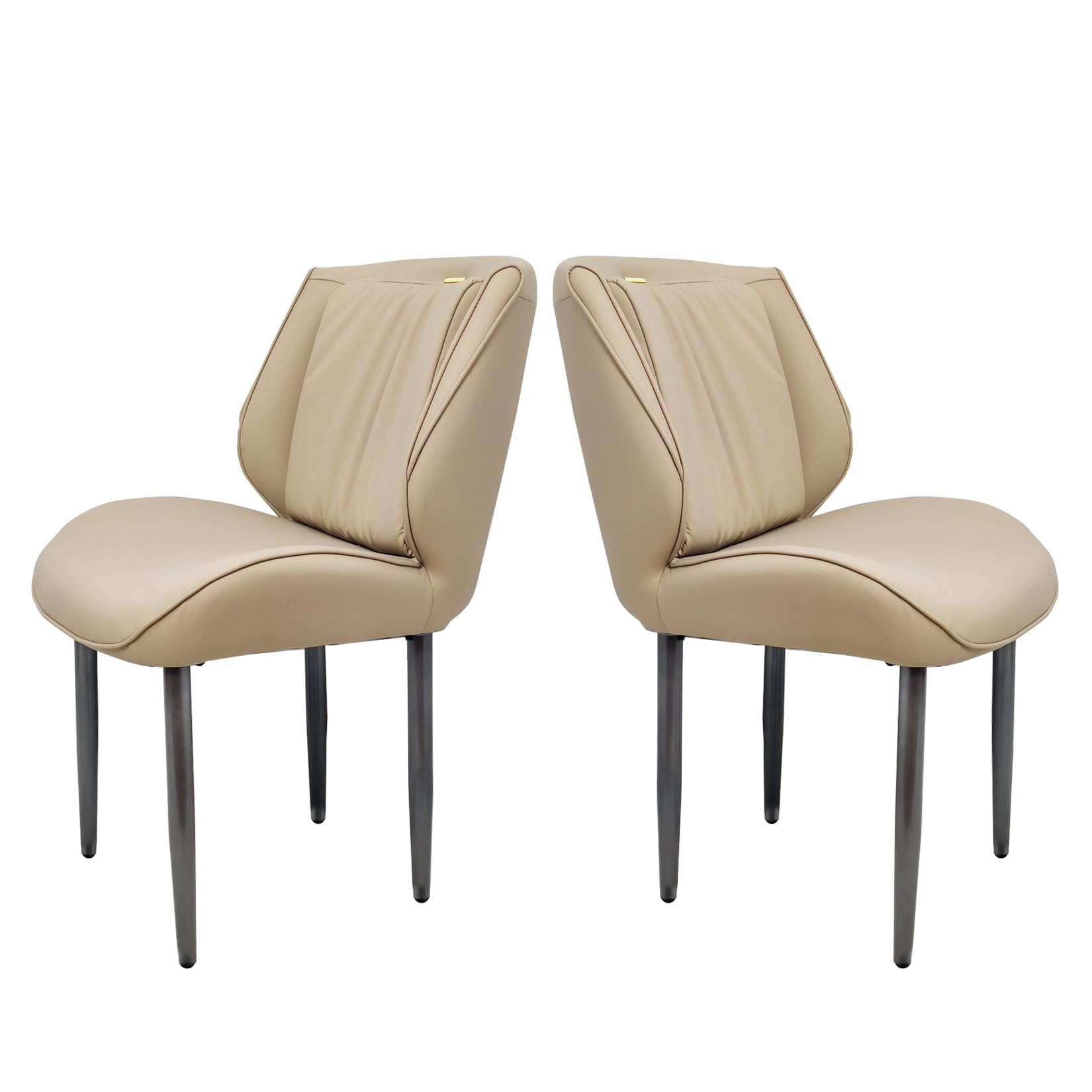 Faux Leather Dining Chairs | Set of 2 High Back Armless
