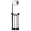 AFAjwsc Black Free Standing Toilet Roll Holder - 4 Roll Storage Stand