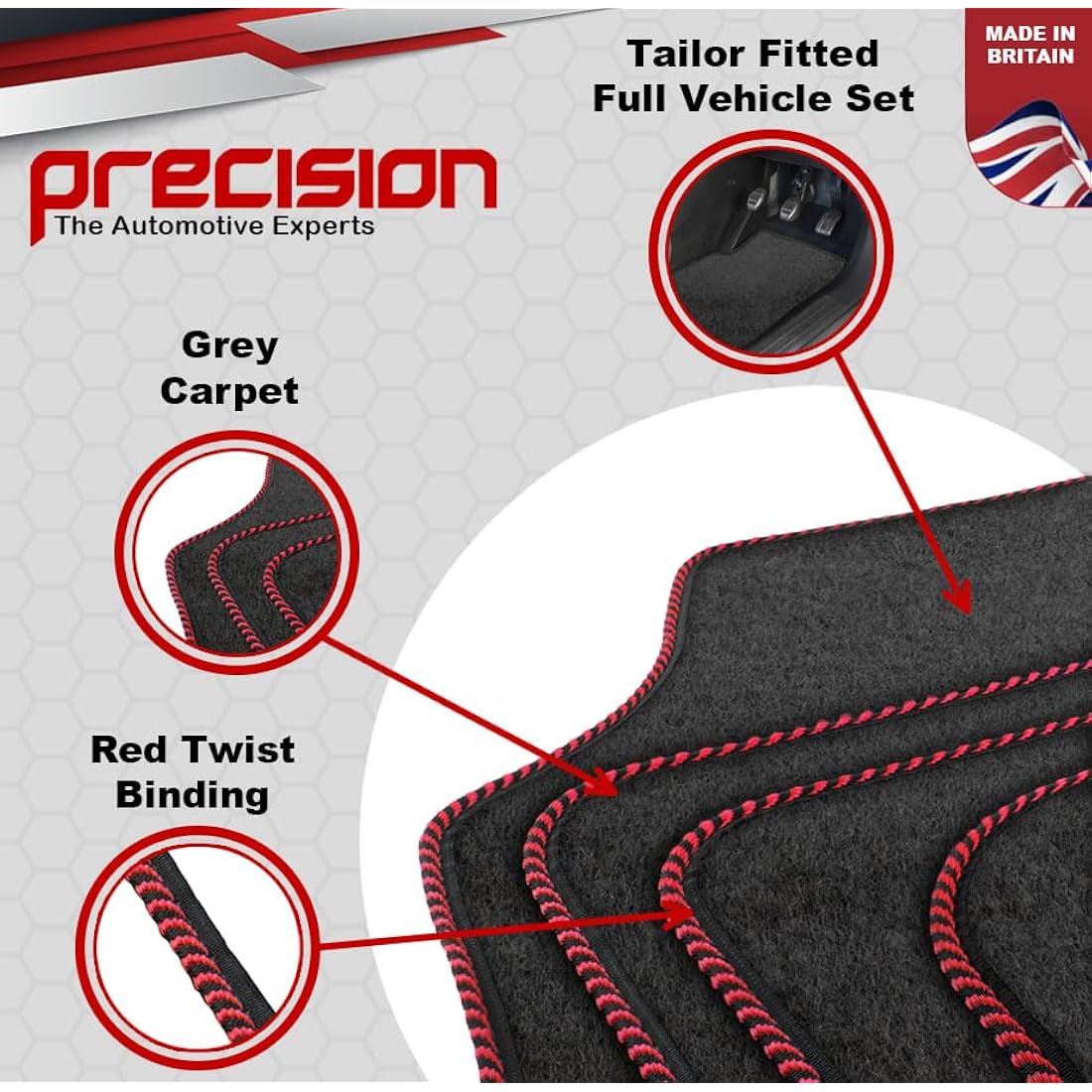 Fiat 500 Car Mats (2013-2020) –  Silver Twist Carpet Mats