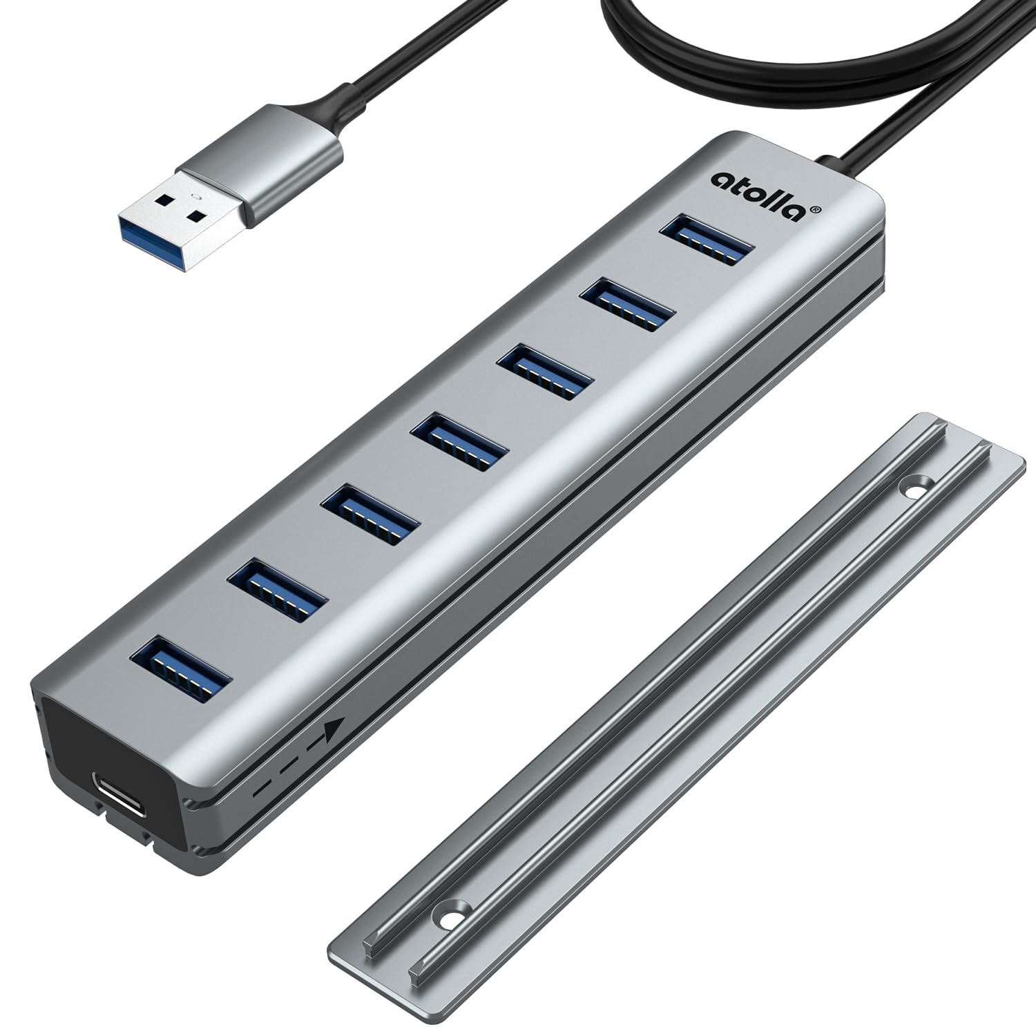 atolla 7-Port USB 3.0 Hub – Desk Mounted Aluminium Data Splitter