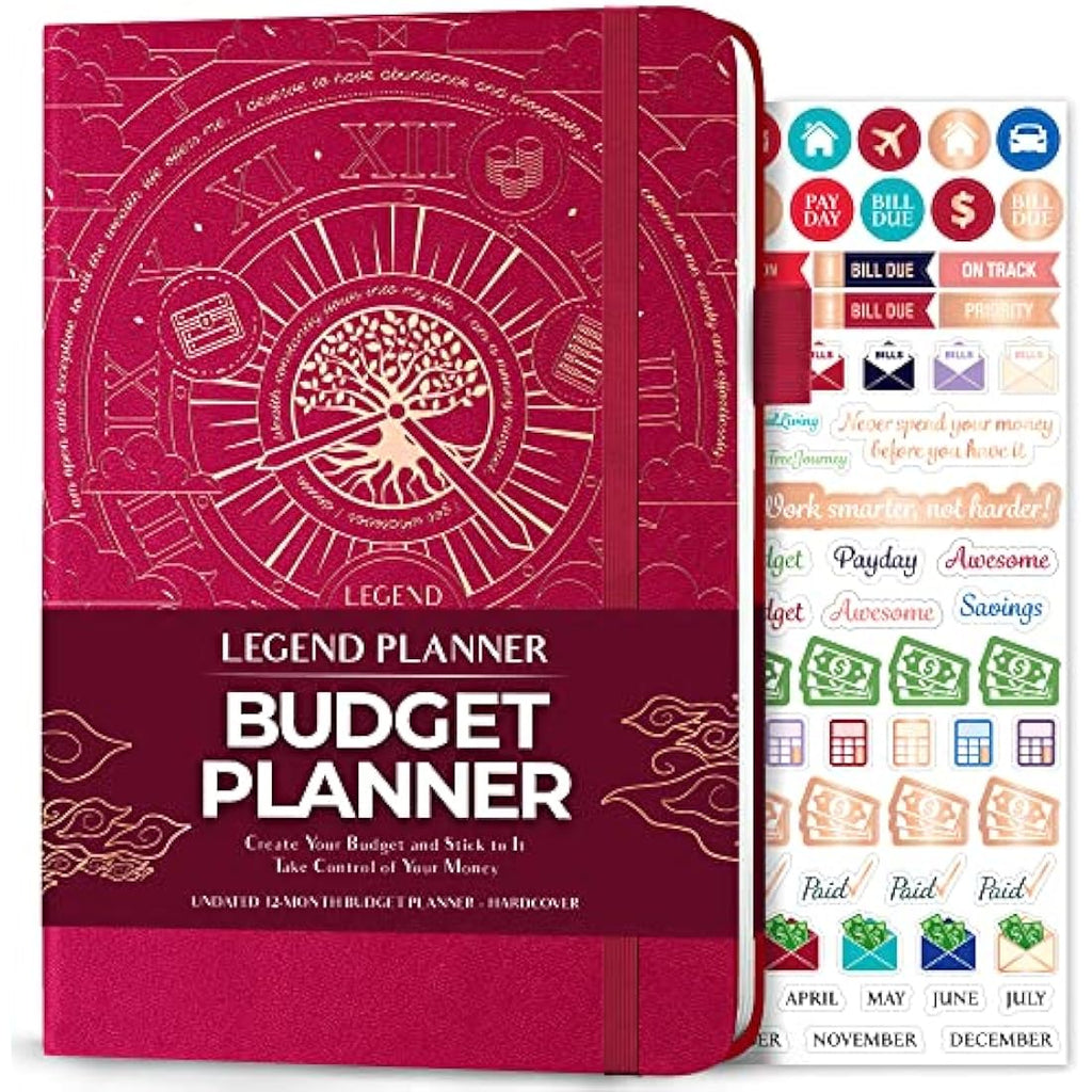 Legend Budget Planner – Vegan Leather Financial Organizer, Hot Pink
