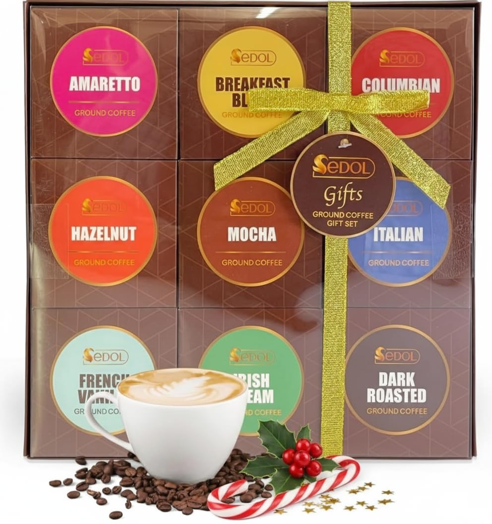 Ground Coffee Gift Set – 9 Flavour Gourmet Selection Box