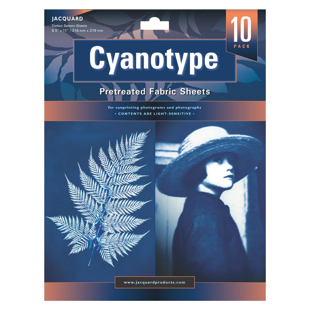 Jacquard Cyanotype Pretreated Fabric Sheets - 8.5x11 Inch, 10 Pack