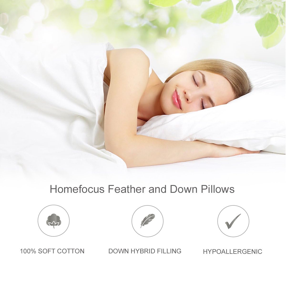 Jolof Store Goose Down Pillows - Pack of 2 Luxury 100% Cotton Shell