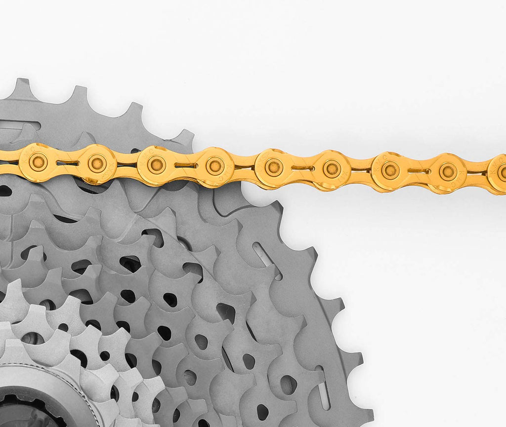 KMC X10EL 10-Speed Bicycle Chain | Ti-N Gold | 114 Links Lightweight