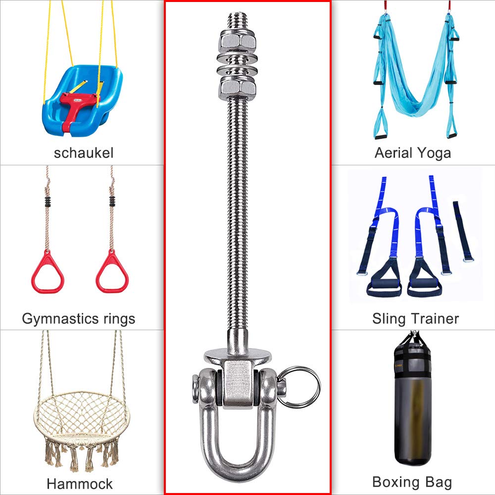 SELEWARE Heavy Duty Swing Hangers | 6 Pcs Stainless Steel Beam Hooks