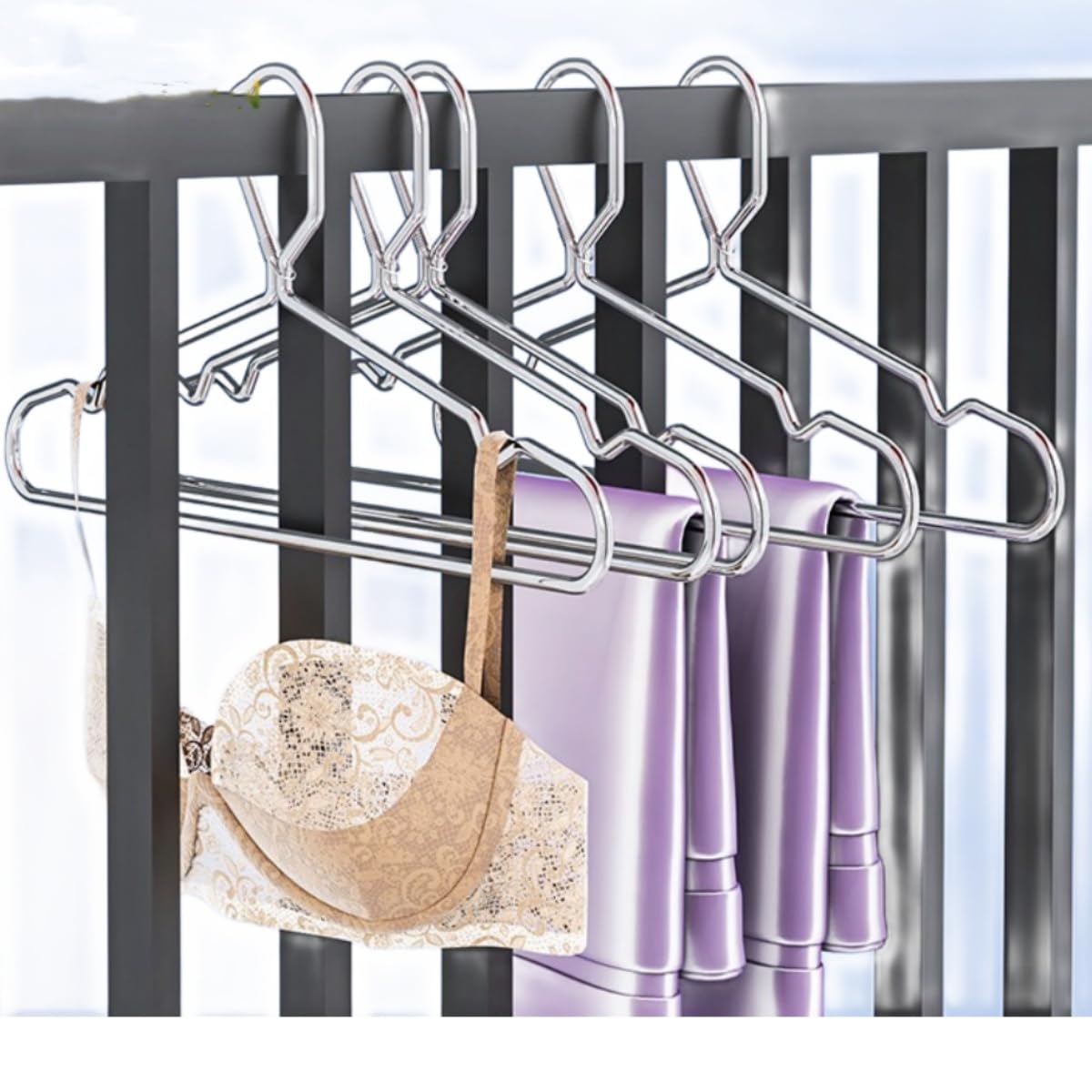 Trrcylp 4mm Lockable Coat Hangers Heavy Duty Windproof Clothes Hangers - image 5