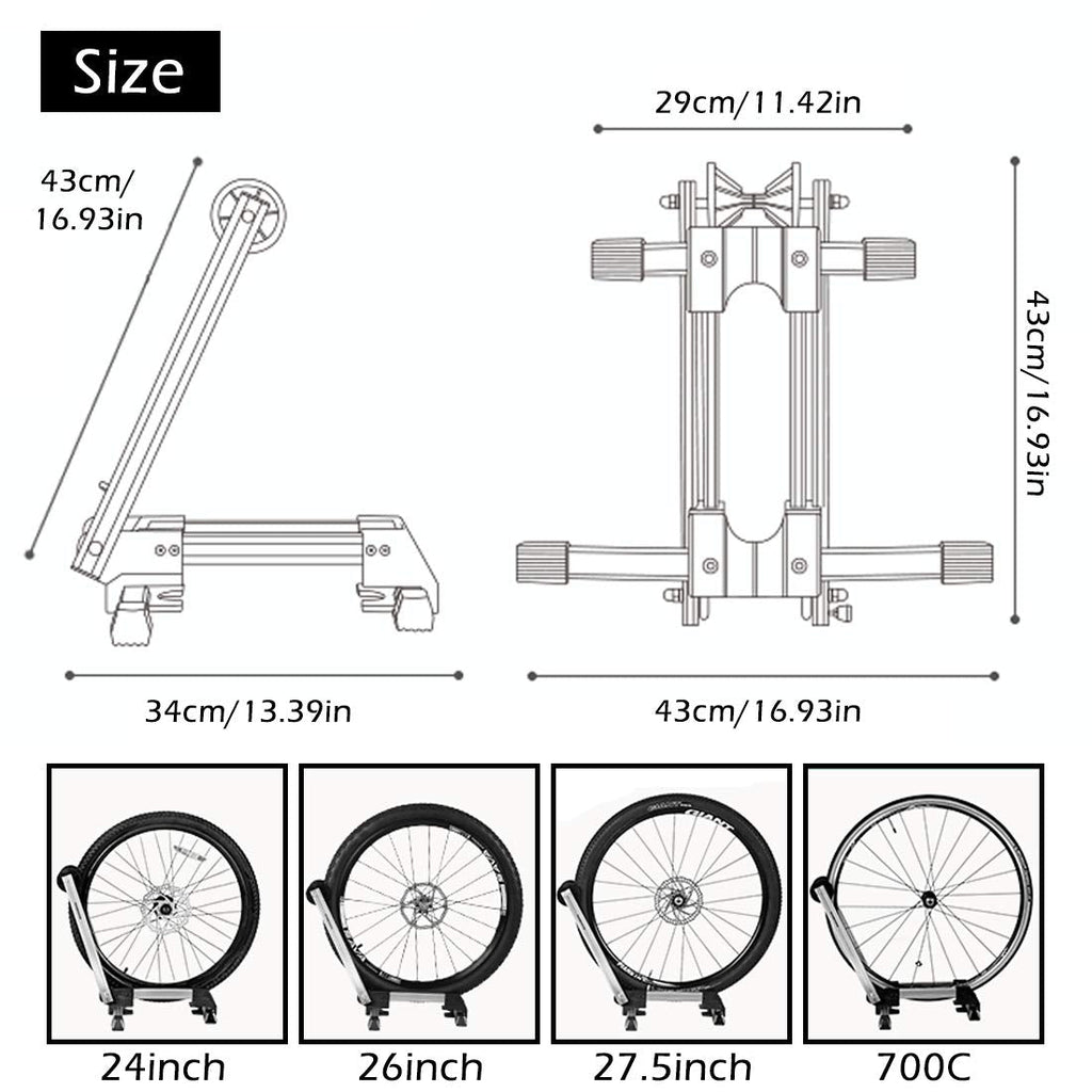 ROCKBROS Foldable Bike Stand | Aluminum Alloy Floor Rack for MTB & Road