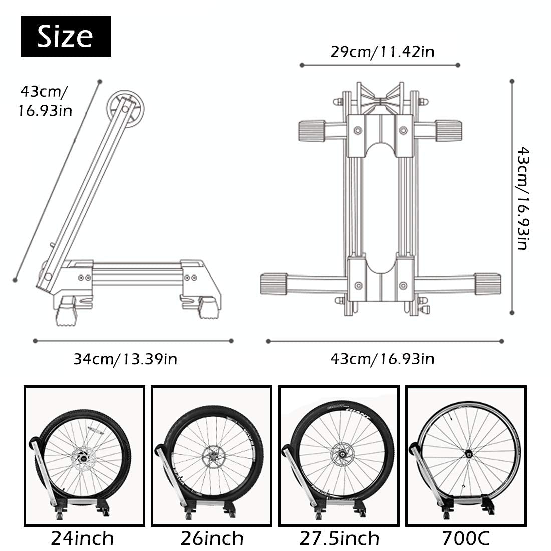 ROCKBROS Foldable Bike Stand | Aluminum Alloy Floor Rack for MTB & Road