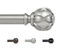 KAMANINA Antique Silver Adjustable Curtain Pole | 80-365cm Netted Rod