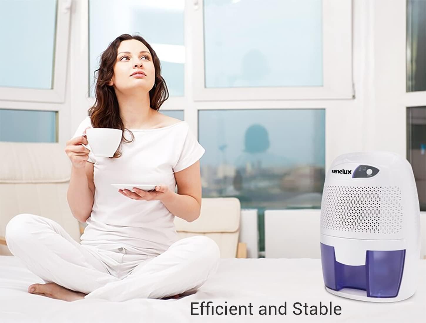 Senelux Mini Portable Air Dehumidifier – 500ml Quiet Moisture Absorber