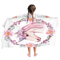 Ulticool Unicorn Flowers Microfibre Kids Beach Towel - Quick-Dry 140x70cm