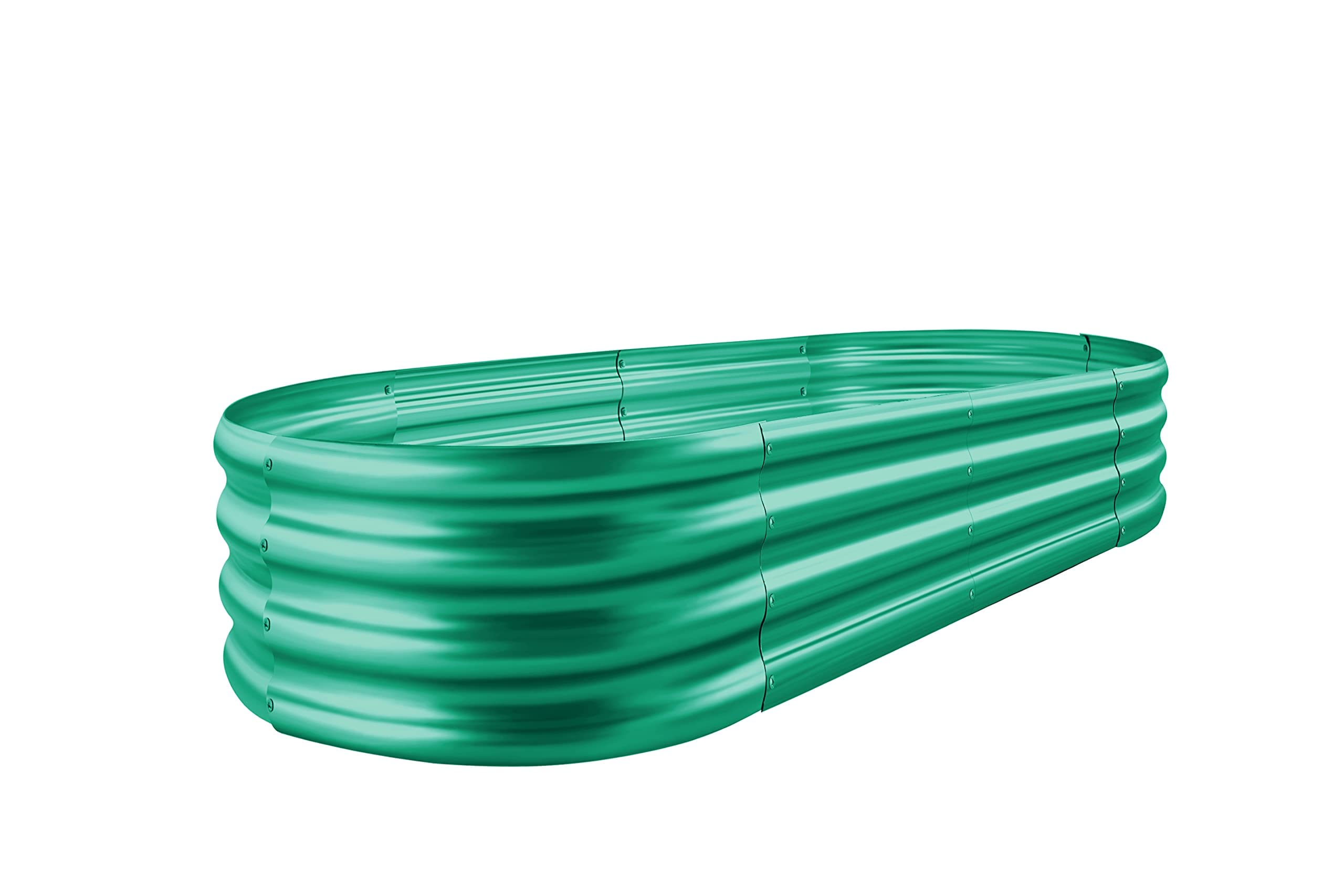 Land Guard Galvanized Raised Garden Bed - 4x2x1ft Oval Metal Planter
