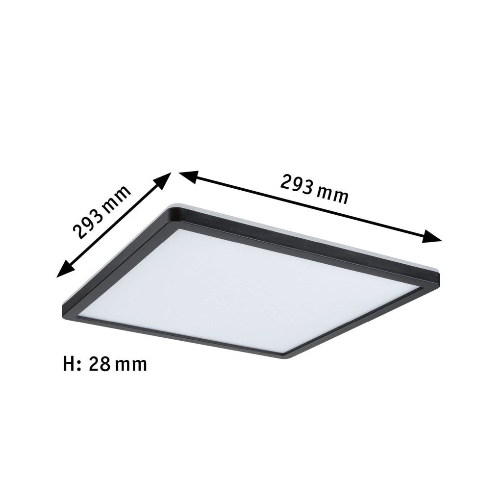 Paulmann Atria Shine LED Panel – 293mm Square Ceiling Light in Black