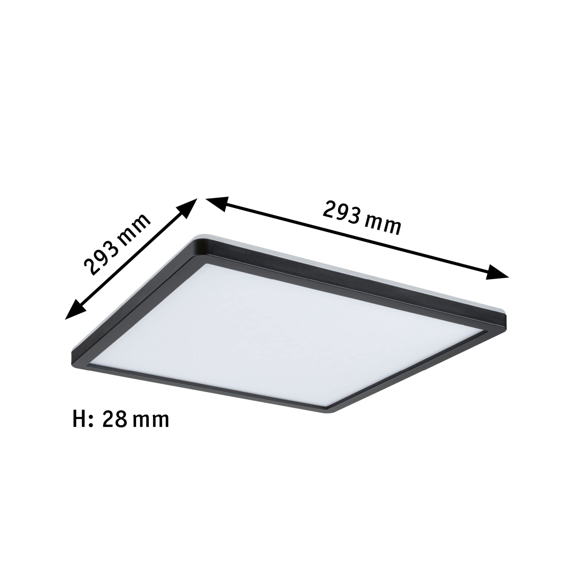 Paulmann Atria Shine LED Panel – 293mm Square Ceiling Light in Black