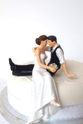 The Look of Love Wedding Cake Topper – Resin Brunette Couple
