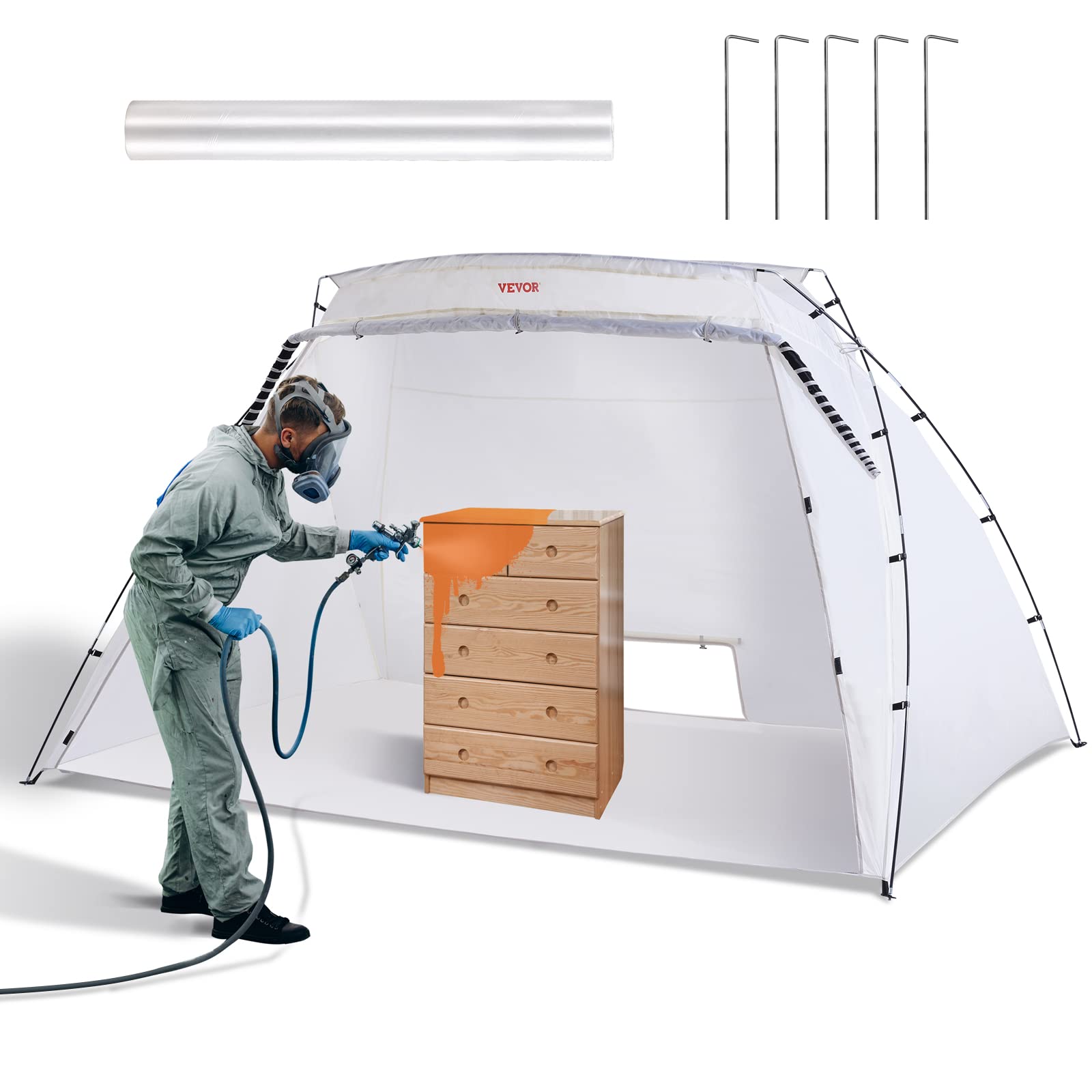 VEVOR Portable Paint Booth | 10x7x6ft Spray Paint Tent for Furniture