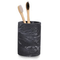 zccz Black Marble Toothbrush Holder – Resin Countertop Organizer