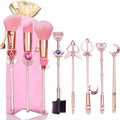 Moon Kawaii Makeup Brushes Set - Pink Portable Cosmetic Kit