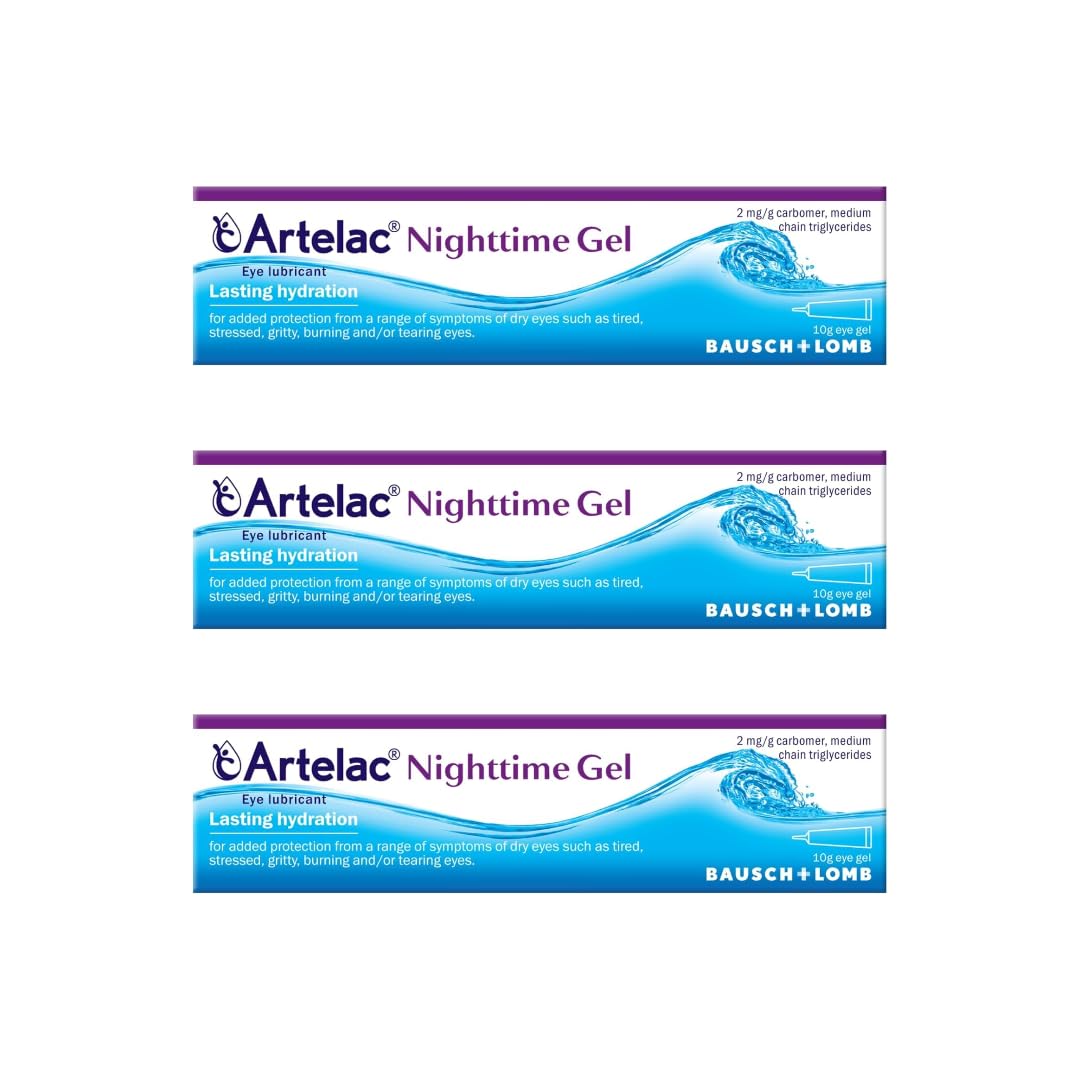 Artelac Nightime Gel for Dry Eyes – 10g Ophthalmic Gel (Pack of 3)