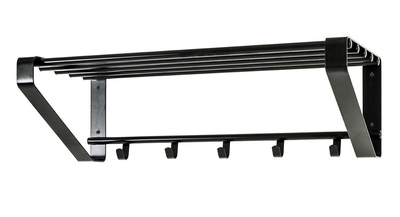 HAKU Möbel Metal Wall Wardrobe – Modern Black Coat Rack with 5 Hooks