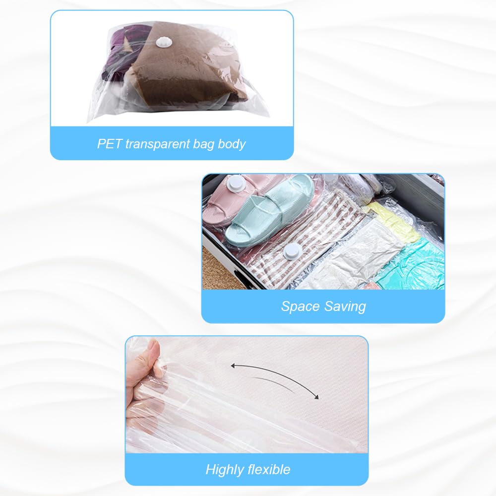 BORDSTRACT Vacuum Storage Bags Small | 50x60cm 5Pk w/Zippers | Clear PVC - image 2