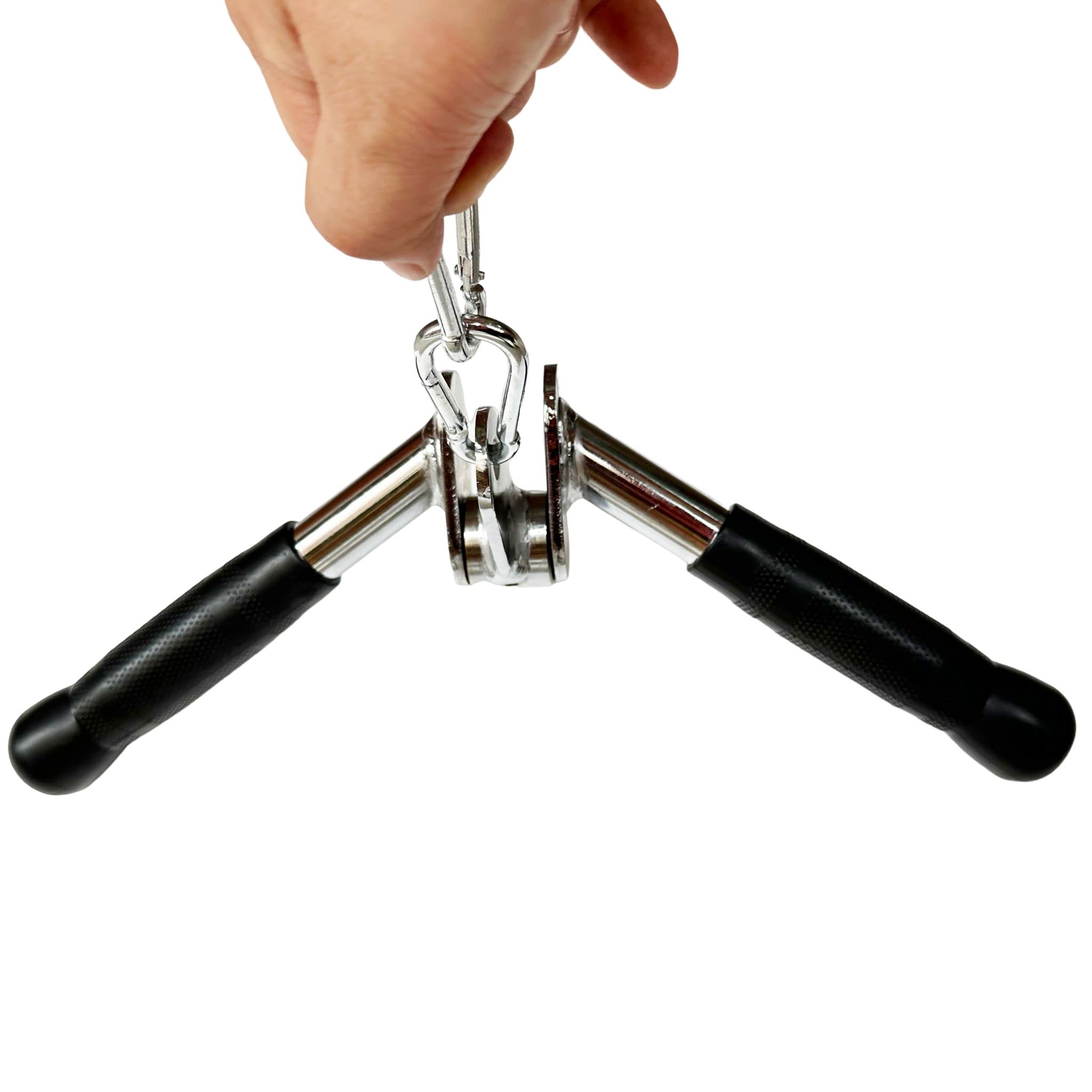 Tricep V-Bar Cable Attachment with 360 Swivel Steel Grips