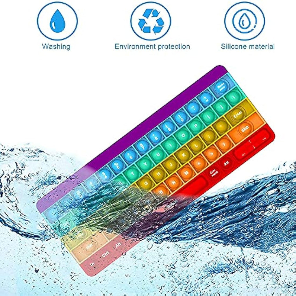 Rainbow Pop Keyboard Fidget Toy - Silicone Sensory Toy