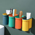 Wall Mounted Toothbrush Holder Set with 4 Cups - Adhesive