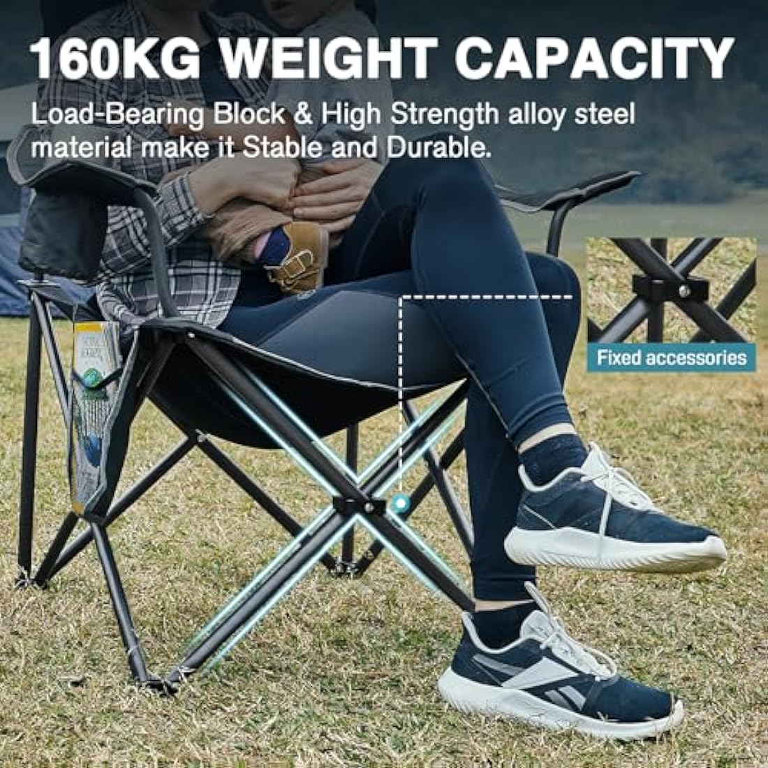 Ever Advanced Heavy Duty Folding Camping Chair | 160kg Oversized Seat