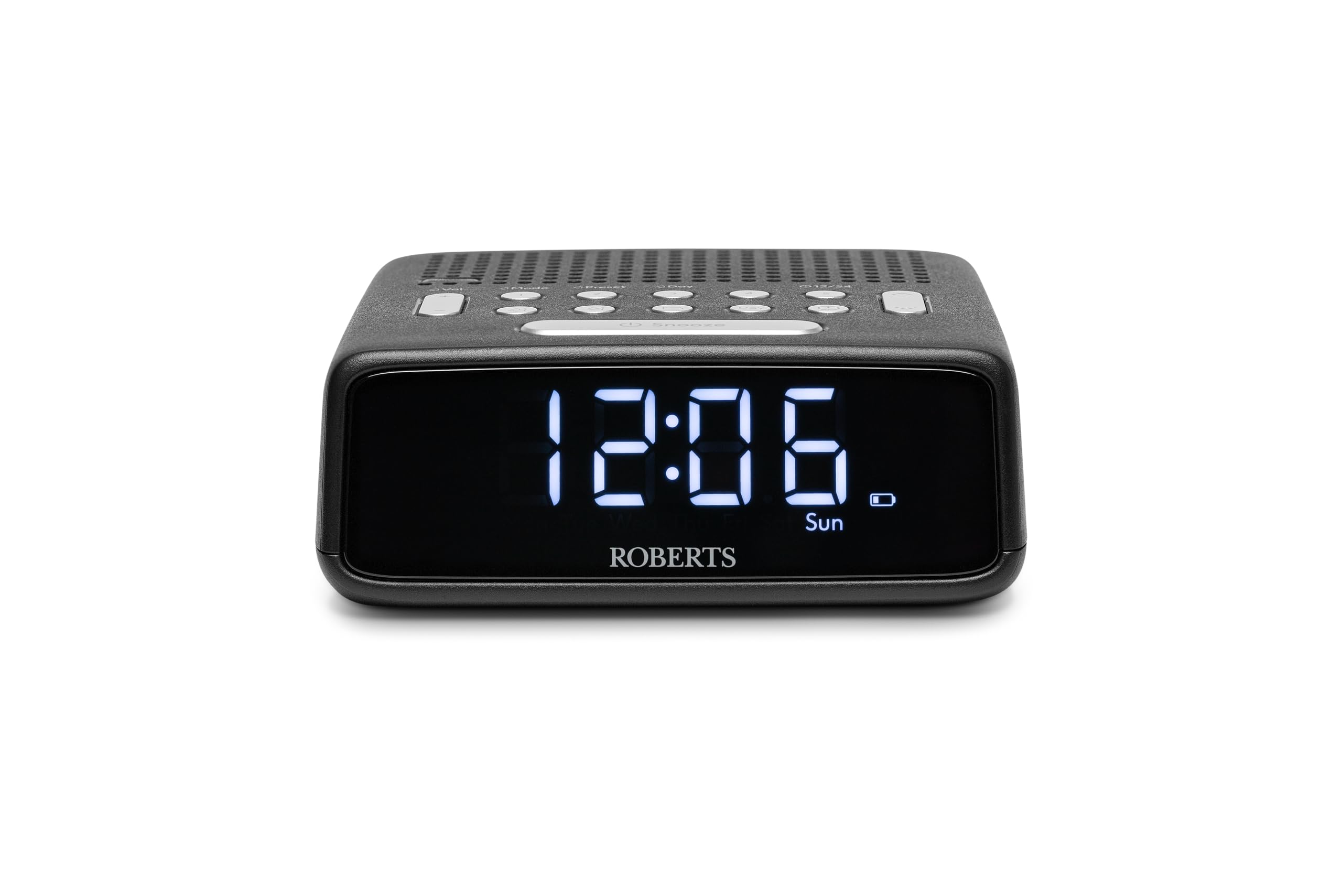 Roberts Ortus FM Digital Clock Radio | Dual Alarms & LCD Display - Black