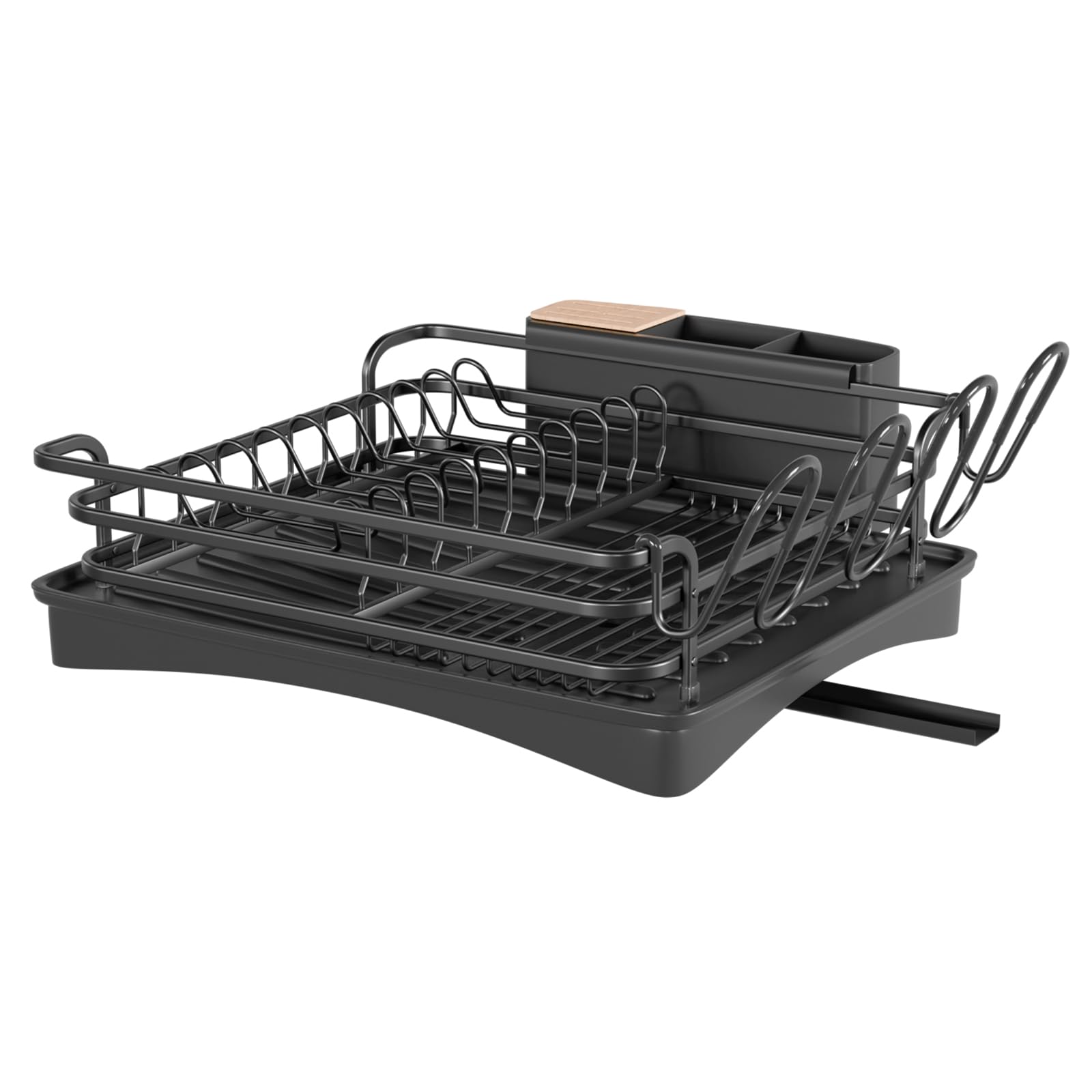 BRIAN & DANY Aluminum Dish Drying Rack | Rust-Proof Drainer with Swivel Spout