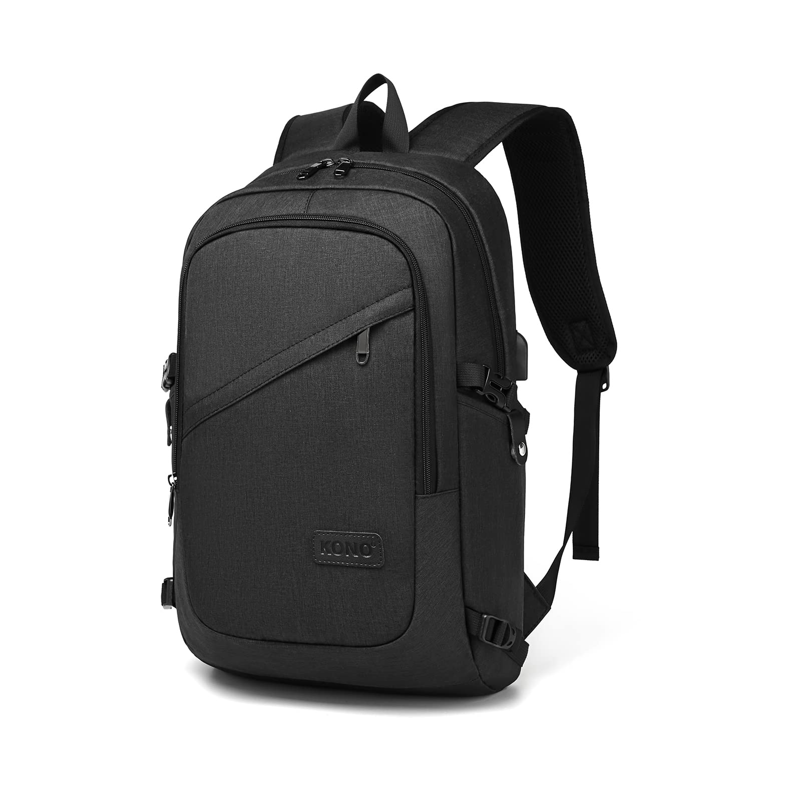 Kono Laptop Backpack | 15.6 Inch Travel Rucksack with USB Charging Port