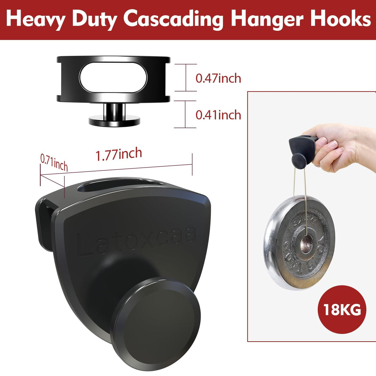 Space Saving Hangers 20Pcs, Upgrade 40LbMax Heavy Duty Hanger Hooks Space Saver for Clothes, Hanger Connector Hooks