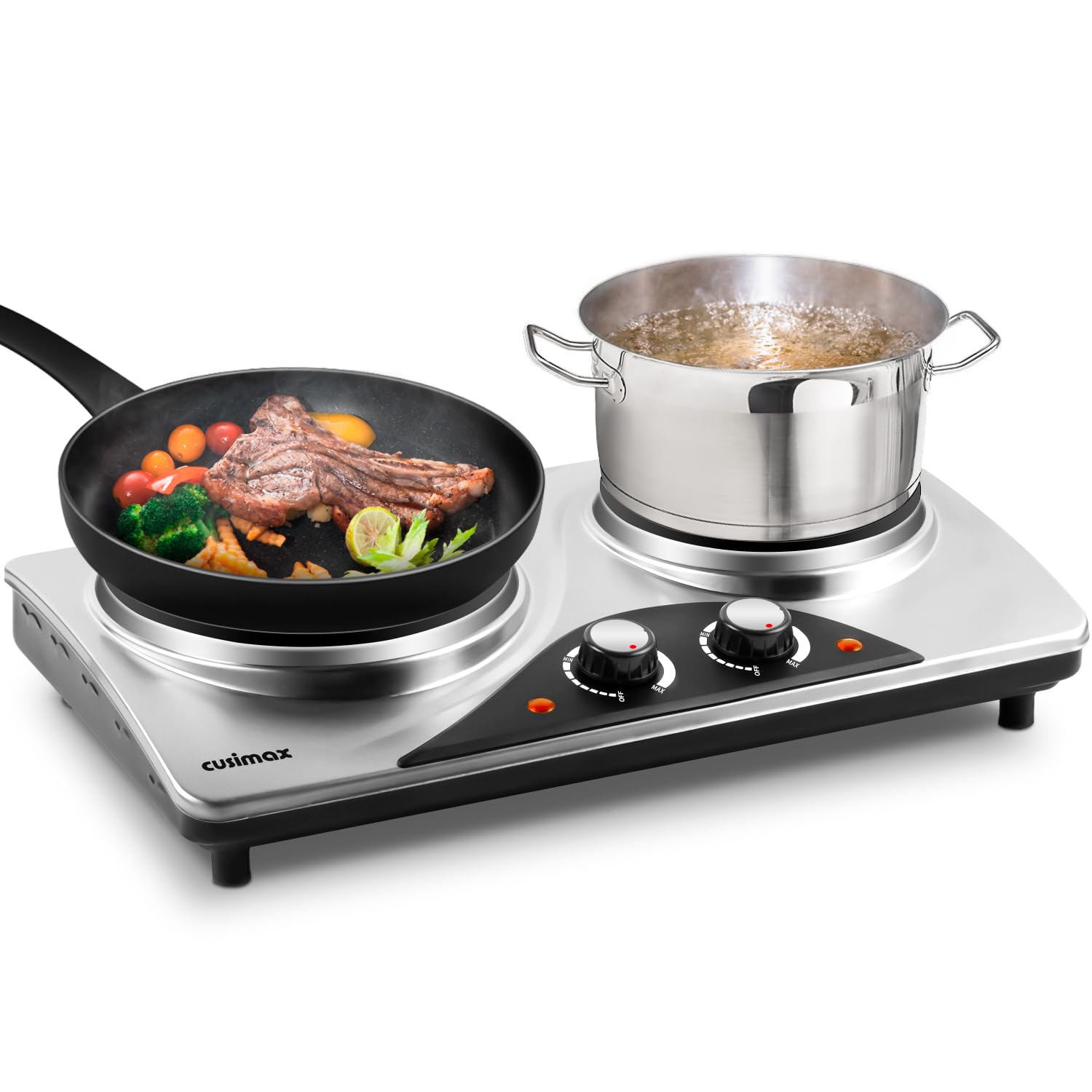 CUSIMAX Double Hot Plate – 2500W Portable Electric Burner Cooktop