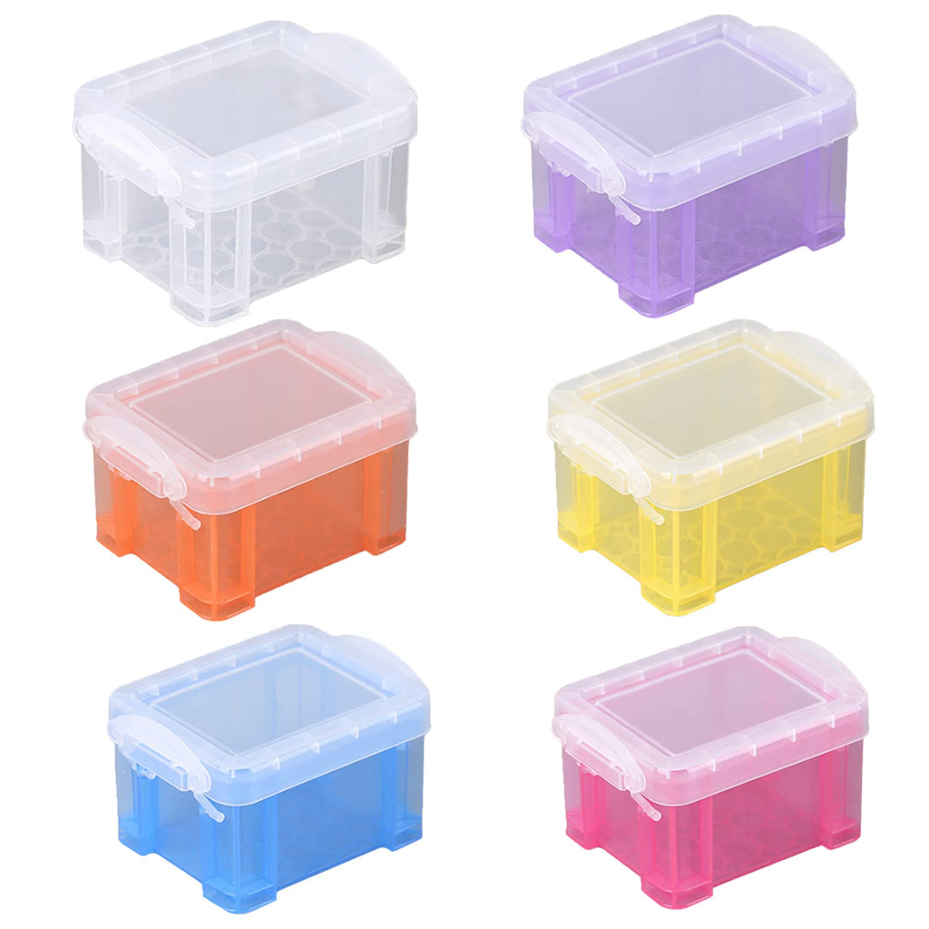 6 Pack Small Plastic Storage Boxes with Lids, Mini Organiser Boxes - image 1