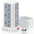12-Way Tower Extension Lead with 4 USB Slots & 5M Cable