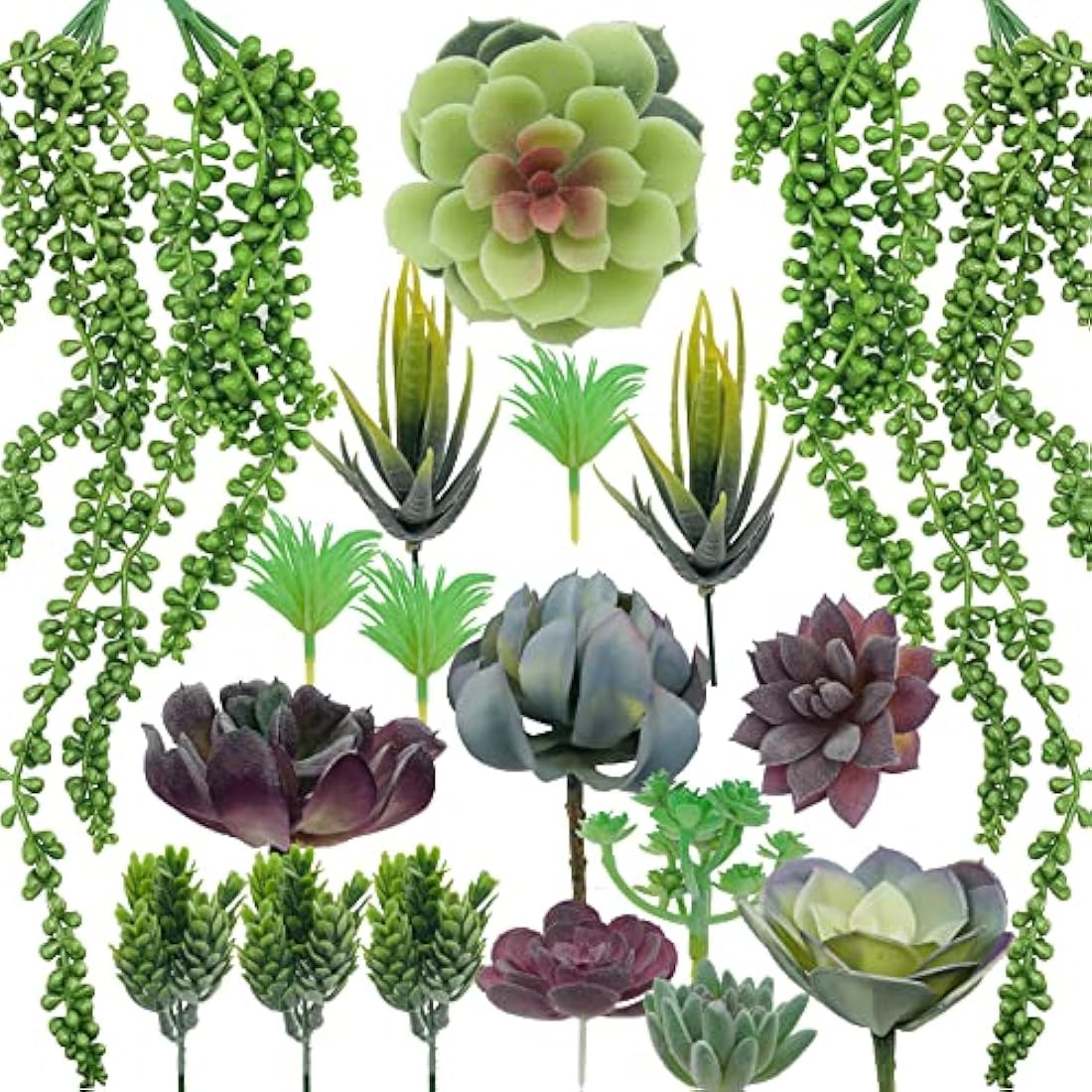 20 Pack Artificial Succulents – Realistic Faux Plants